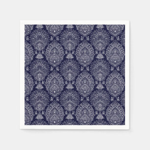 blauw Indisch etnisch vintage patroon Servet