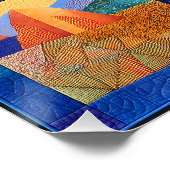 Blauw ingelijst Desert Art Grid - Kleurrijke geome Perfect Poster (Hoek)