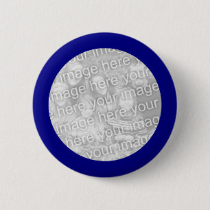 Blauw ingelijste ronde foto Button