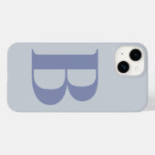 Blauw Initiaal Naam Gepersonaliseerd Monogram Ontw Case-Mate iPhone Case (Achterkant (horizontaal))