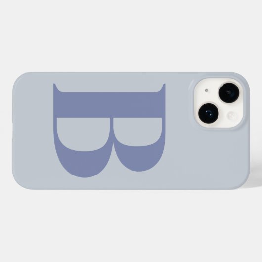 Blauw Initiaal Naam Gepersonaliseerd Monogram Ontw Case-Mate iPhone Case (Achterkant (horizontaal))