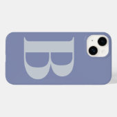 Blauw Initiaal Naam Gepersonaliseerd Monogram Ontw Case-Mate iPhone Case (Achterkant (horizontaal))