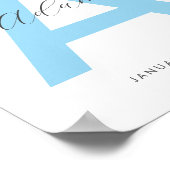 Blauw Initiaal naam gepersonaliseerd Poster (Hoek)