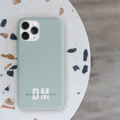 Blauw & Initiaal Script Calligrafie Naam Monogram Case-Mate iPhone Case