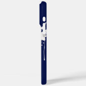 blauw initialen monogram iPhone 16 Pro Max hoesje (Achterkant / Links)