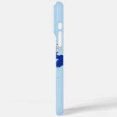 blauw initialen monogram iPhone 16 Pro Max hoesje (Achterkant / Links)