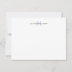 Blauw Initieel Persoonlijk Monogram Koppel Notitiekaartje