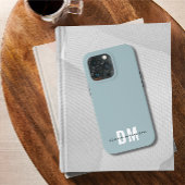 Blauw & Initieel Script Calligrafie Naam Monogram iPhone Hoesje