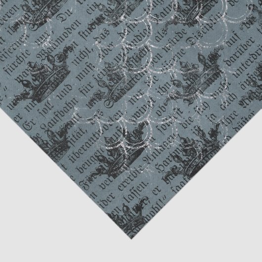 blauw inkoulage tissuepapier (Detail)