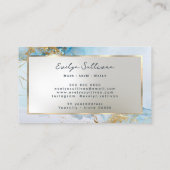 blauw inktmarmer visitekaartje (Achterkant)