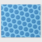 Blauw inpakpapier meertalige Vredeswoorden. (Vlak)