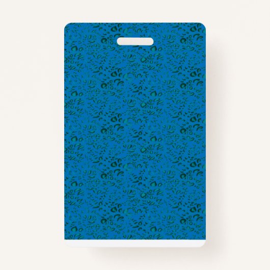 Blauw inpakpapier met een geometrisch patroon badge (Voorkant)