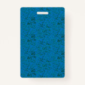 Blauw inpakpapier met een geometrisch patroon badge (Achterkant)