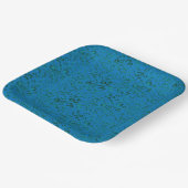 Blauw inpakpapier met een geometrisch patroon papieren bordje (Gebogen)