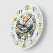  Blauw Inspirerend Angel Cherub Grote Klok (Hoek)