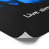 Blauw Inspirerend Citaat van de Eenvoud van Lotus Poster (Hoek)