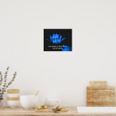 Blauw Inspirerend Citaat van de Eenvoud van Lotus Poster (Keuken)