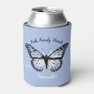 Blauw Inspirerend monarch Butterfly Monogram Blikjeskoeler