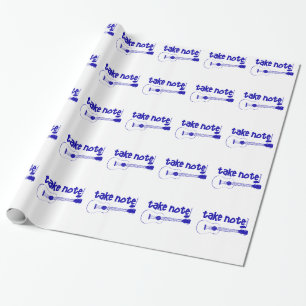 blauw instrument cadeaupapier