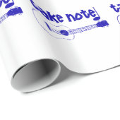 blauw instrument cadeaupapier (Rol Hoek)