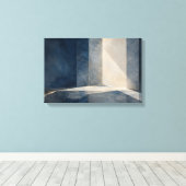 Blauw Interval — Aurema (Landschap) Canvas Afdruk (Insitu (Houten vloer))