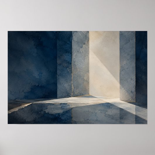 Blauw Interval — Aurema (Landschap) Poster (Voorkant)