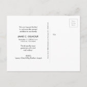 Blauw Introducing Custom 2e baby jongen foto colla Aankondigingskaart (Achterkant)