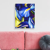 Blauw Iris bloemschilderij, originele waterverf Canvas Afdruk (Insitu (Woonkamer))
