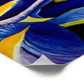 Blauw Iris bloemschilderij, originele waterverf Poster (Hoek)
