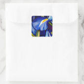 Blauw Iris bloemschilderij, originele waterverf Vierkante Sticker (Tas)