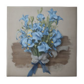 blauw iris boeket tegeltje (Voorkant)