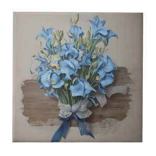 blauw iris boeket tegeltje