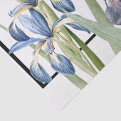 Blauw Iris Flowers Redoute Floral Weefpapier Tissuepapier (Detail)