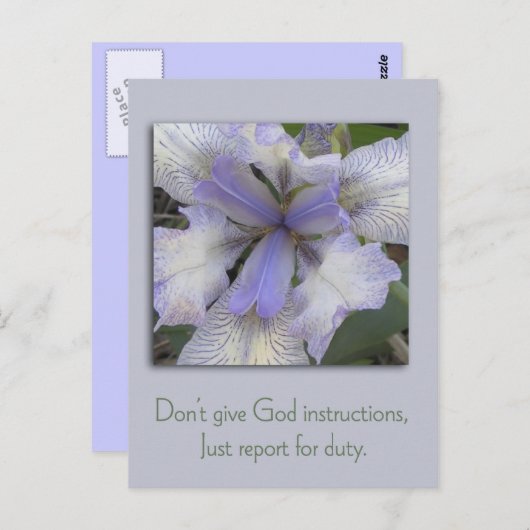 Blauw Iris Inspirerend Briefkaart (Voorkant / Achterkant)