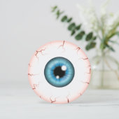 Blauw Iris Oogbal Bloeddoorlopen Oog Halloween Fee Kaart (Staand voorkant)
