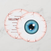 Blauw Iris Oogbal Bloeddoorlopen Oog Halloween Fee Kaart (Voorkant / Achterkant)