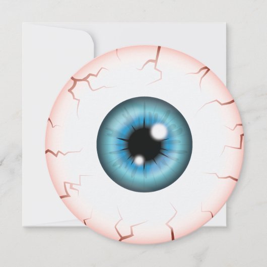 Blauw Iris Oogbal Bloeddoorlopen Oog Halloween Fee Kaart (Voorkant)