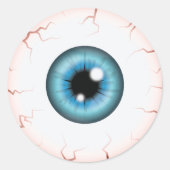 Blauw Iris Oogbal Verschrikkelijk Bloeddoorlopen H Ronde Sticker (Voorkant)