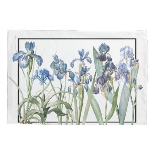 Blauw Iris-ventilatorroes blauw laars Kussensloop (Achterkant)