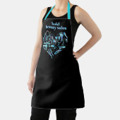 Blauw iriserend haar salongereedschap Hart Zwart S Schort (Insitu)