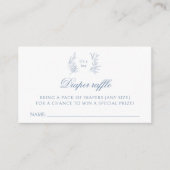 Blauw is een jongen baby shower luier verloting ka informatiekaartje (Voorkant)