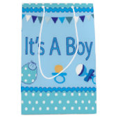 Blauw is een jongen medium cadeauzakje (Voorkant)