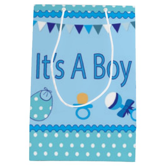 Blauw is een jongen medium cadeauzakje (Achterkant)