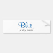 Blauw is mijn kleur bumpersticker (Voorkant)