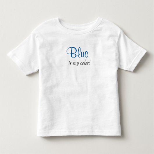 Blauw is mijn kleurencitaat kinder shirts (Voorkant)