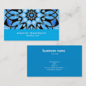 Blauw islamitisch geometrisch ontwerp visitekaartje (Voorkant / Achterkant)