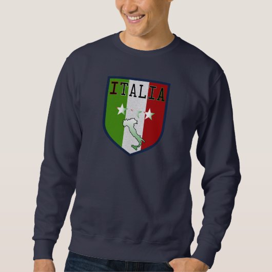 Blauw Italia Crest T-shirt (Voorkant)