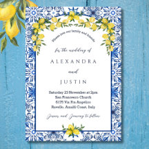 Blauw Italiaans Geel Lemon Mediterraan Huwelijk