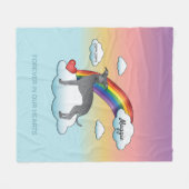 Blauw Italiaans grayhound Cute Dog Rainbow Memoria Fleece Deken (Voorkant (Horizontaal))