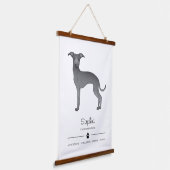 Blauw Italiaans grijnshond met een pols en aangepa Hangend Wandkleed (Gebogen)